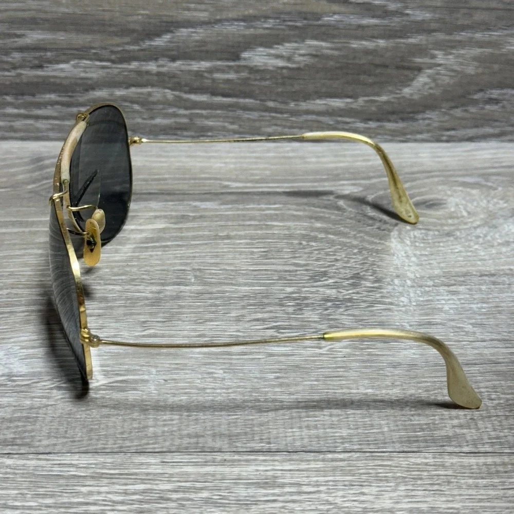 Vtg 1970's Ray-Ban Aviator Sunglasses Gold Bad‎ Bunny Bifocal Outdoorsman RB3030